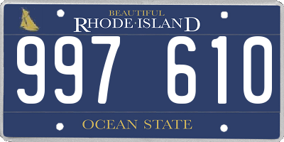 RI license plate 997610