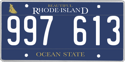 RI license plate 997613