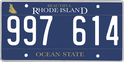 RI license plate 997614