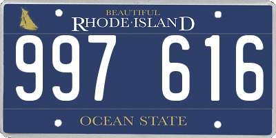 RI license plate 997616