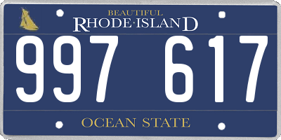 RI license plate 997617