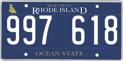 RI license plate 997618