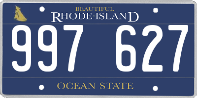 RI license plate 997627