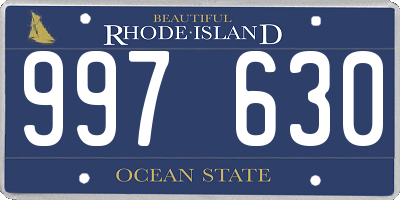 RI license plate 997630