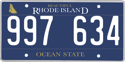 RI license plate 997634