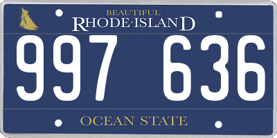 RI license plate 997636