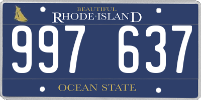 RI license plate 997637