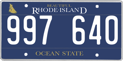 RI license plate 997640