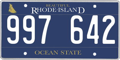 RI license plate 997642