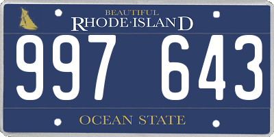 RI license plate 997643