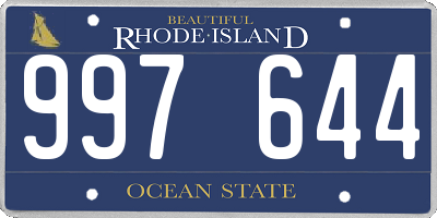 RI license plate 997644