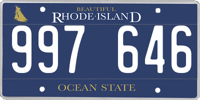 RI license plate 997646