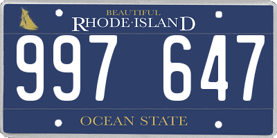 RI license plate 997647