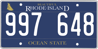 RI license plate 997648