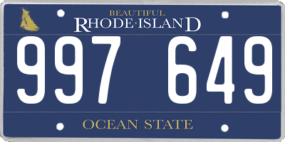 RI license plate 997649