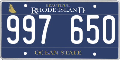 RI license plate 997650