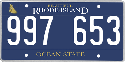 RI license plate 997653