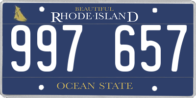 RI license plate 997657