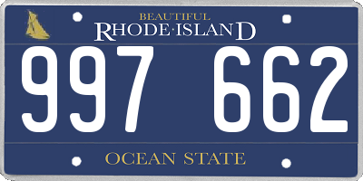 RI license plate 997662