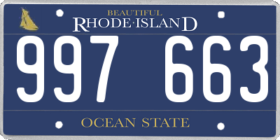 RI license plate 997663