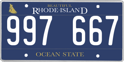 RI license plate 997667