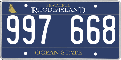 RI license plate 997668