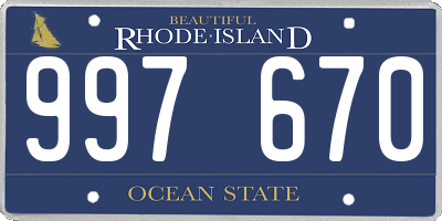 RI license plate 997670