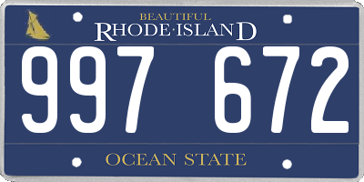 RI license plate 997672