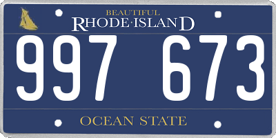 RI license plate 997673