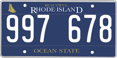 RI license plate 997678