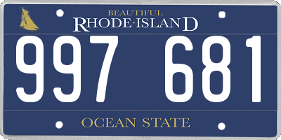 RI license plate 997681