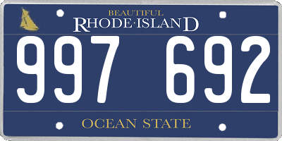 RI license plate 997692