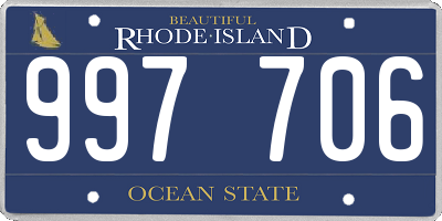 RI license plate 997706