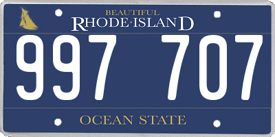 RI license plate 997707