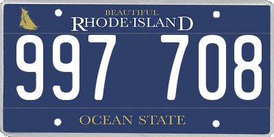 RI license plate 997708