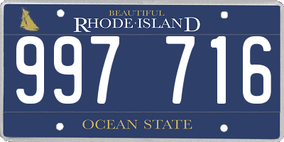 RI license plate 997716