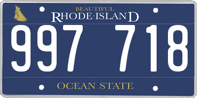 RI license plate 997718