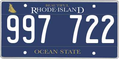 RI license plate 997722