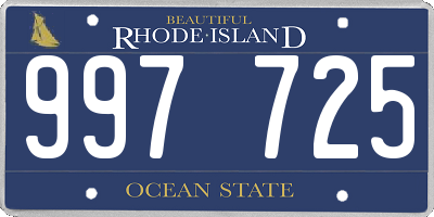 RI license plate 997725