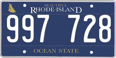 RI license plate 997728