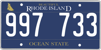 RI license plate 997733