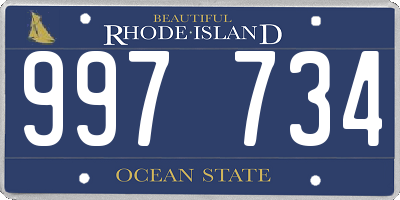 RI license plate 997734