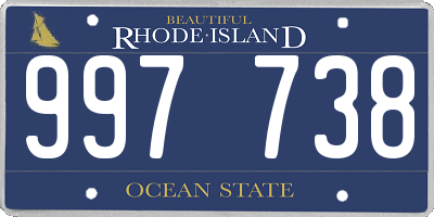 RI license plate 997738