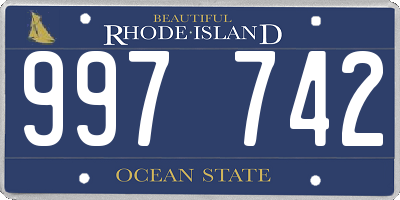 RI license plate 997742