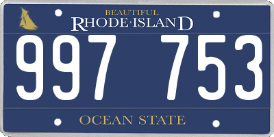 RI license plate 997753