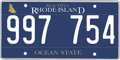 RI license plate 997754