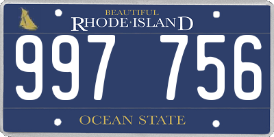 RI license plate 997756