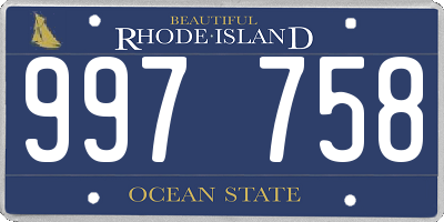 RI license plate 997758