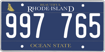 RI license plate 997765