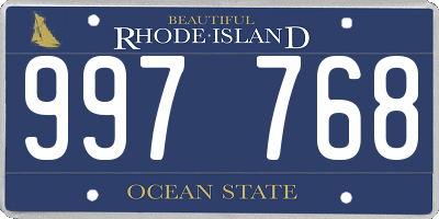 RI license plate 997768